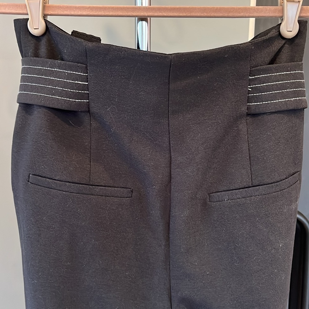 🇪🇸🐠TopShop Trousers Wide leg Size 6 Black Tie Waist Dark Academia Pants - Picture 8 of 10